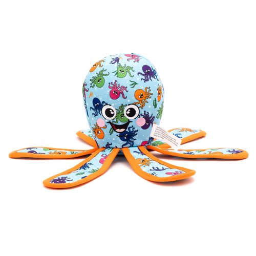 The Worthy Dog Otis Octopus Durable Chew-Resistant Squeaky Dog Toy - Soft and Safe for Indoor Play, Tough Enough for Outdoor Fun - Blue Small