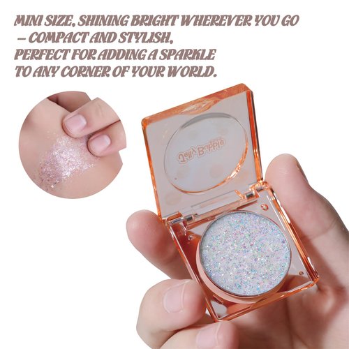 ONLYBETTER Face Glitter, Body Glitter, Glitter Makeup Face Paint for Eye Lip Hair, Festival Rave Accessories, Safe for Face, Easy Application & Removal, Silver Glitter