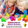 OUXIA Magnetic Building Blocks Magic Magnetic 3D Puzzle Cubes, Set of 7 Multi Shapes Magnetic Blocks with 54 Guide Cards