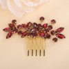 Rumtock Red Rhinestones Beads Gold Hair Comb for Wedding Brides Women Girls Sparkle Handmade Hair Jewelry Prom Banquet (Red)