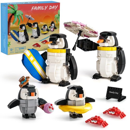Haiwon Penguin Family Animal Building Set Creator Christmas STEM Toy for Kids 6+, Model Building Kit for Display or Family Activity, Great Gift for Kids Boys and Girls Ages 6-12 (907PCS)