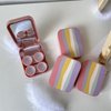 Xeahung Pink Contact Lens Case Travel Kit Portable Contact Case with Mirror Tweezers Remover Tool Solution Bottle for Daily Outdoor Office