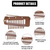 12pcs Wig Clip with Safety Pins, 10-Teeth Hair Extension Snap Clips Invisible Strong Wig Combs to Secure Wig No Sew Chunni Grip Dupatta Clips for Girls Women Wig Headscarf Hijab & Tikka(Brown)