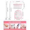 Nail Soaking Bowl, 2PCS Soak Off Gel Polish Dip Powder Remover Manicure Bowl with Triangle Cuticle Peeler and Stainless Steel Cuticle Pusher Nail Art Tool (Pink)