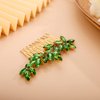 BERYUAN Simple Crystals Hair Comb for Women Girls Bride Hair Comb Multi-Color Comb Green