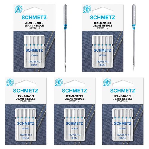 25 Schmetz Jeans Denim Sewing Machine Needles 130/705H-J Size 90/14