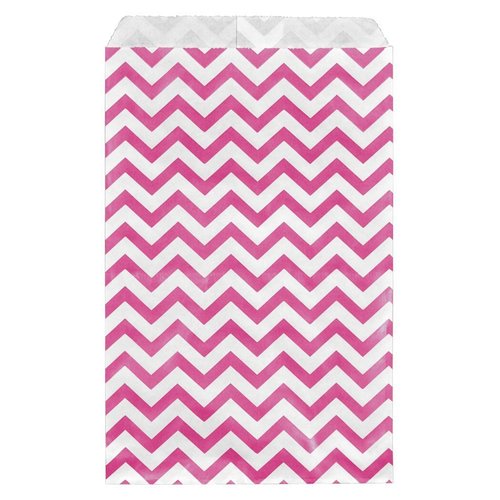 888 Display - 200 pcs of 6" x 9" Pink Chevron Paper Gift Bags Shopping Sales Flat Bags
