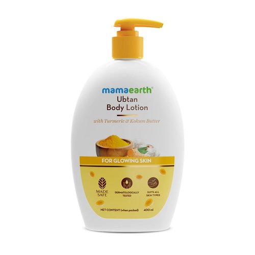Mamaearth Ubtan Body Lotion | for Glowing Skin with Turmeric & Kokum Butter | Deep Long-Lasting Moisturization | Suitable for Normal Skin | 13.53 Fl Oz (400ml)
