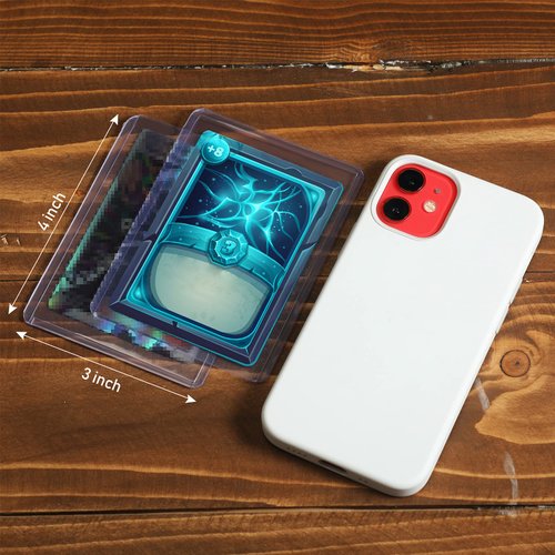 Hard Trading Cards Sleeves Plastic Card Hard Case Cover 3x4 Collector Playing Card Sleeves Protector for Baseball Football Basketball Sport Cards with Mini Easels Display Stand Holder(15 Pieces)