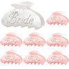 8 Pcs Rhinestone Hair Clips - Acrylic Bridal Shower and Wedding Accessories for Bride and Bridesmaids