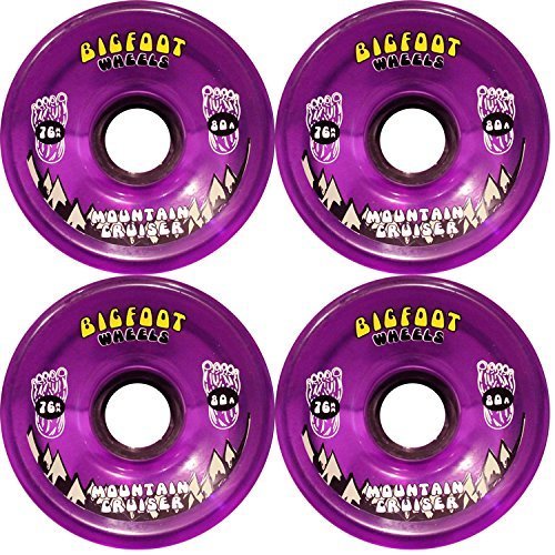 TGM Skateboards Bigfoot Longboard Wheels 76MM 80A SHR Mountain Cruisers Translucent Purple