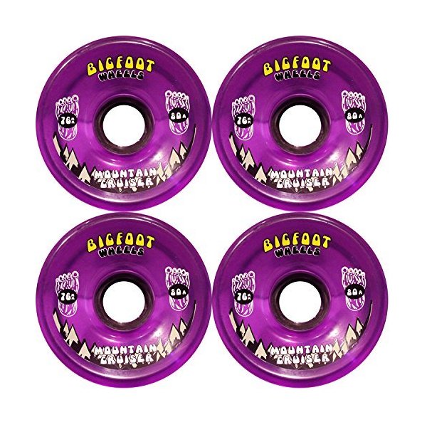 TGM Skateboards Bigfoot Longboard Wheels 76MM 80A SHR Mountain Cruisers Translucent Purple