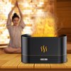 SVECKE Flame Aroma Diffuser with Flame Light, Mist Humidifier Aromatherapy Diffuser with Waterless Auto-Off Protection for Spa Home Yoga Office Bedroom (Black)