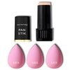 Max Factor Pan Stik Foundation 012 True Beige (Pack of 1) with S.O.S Beauty Blender (Pack of 3) bundle