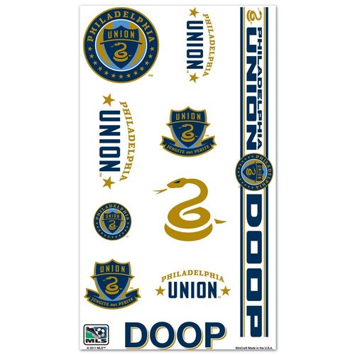 WinCraft Philadelphia Union Official MLS 4 inch x 7 inch Temporary Tattoos by 499738