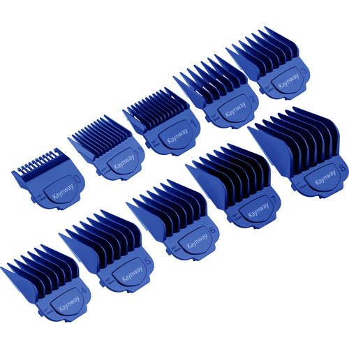 Kaynway for Andis Magnetic Clipper Guards 10PCS, Upgrade Professional Clipper Guard Comb Guides for Andis Master Hair Clippers - 1/16" to 1"(Blue)