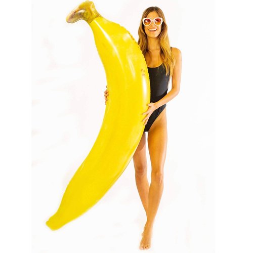 Poolcandy Giant Infaltable Banana Super Noodle, Inflates to 5.5 Feet Tall, Waterproof & Durable, Great for Dorm, Party Decor, Gag Gift, Pool Float