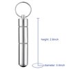 Hotop Portable Toothpick Holder Pocket Waterproof Aluminium Alloy Toothpick Box Metal Pill Case with Key Ring, 2.8 x 0.6 Inch