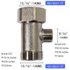 Bidet T Adapter - T Valve Adapter for Bidet, 15/16″ x 15/16″ x 9/16″ or 7/8″ x 7/8″ x 9/16″, Brass Coated Nickel, 3 Way Adapter or Tee Connector