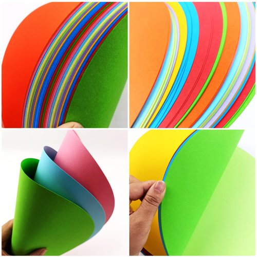 KYMY 60 pcs Colored Round Cardstock Paper, 10 Assorted Colors 200gsm Thick Pastel Colored Construction Paper, Double Sided Printed Carft Paper for Origami, Scrapbook Craft, DIY Art, School Supplies
