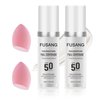 2PCS Color Changing Foundation,Full Coverage Foundation Long Lasting Flawless Liquid Foundation Set with 2 Cosmetics Sponge,Non-Greasy Liquid Cover Concealer Foundation Nude Makeup Base 30ml A