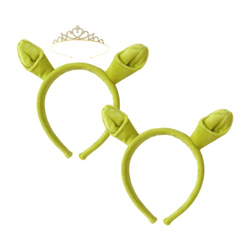 NUMJAW Green Costume Ears Headband Green Ears Headband Costume Crown Costume Party Accessories Halloween Monster Cosplay Headwear Headband Cosplay Accessories