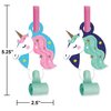 Unicorn Galaxy Party Blowers, 8 Count