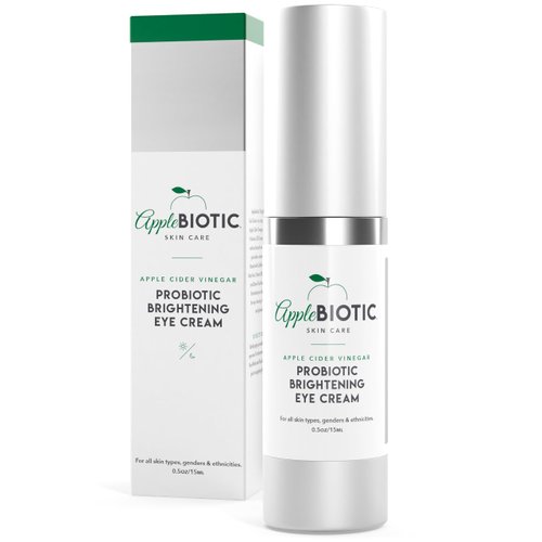 Apple Cider Vinegar Brightening Eye Cream with Vitamin B3, Caffeine, Cucumber Extract to Reduce Puffiness, Eye Bags and Dark Circles, Cream For All Skin Types, (0.5 oz) Packaging May Vary