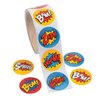 Fun Express Superhero Roll Stickers (100 Stickers) Stationery, Party Favors, Decorations, Arts & Crafts Supplies