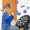 Foilswirl 40 Pcs Dart Battle Party Decorations Include 2 Gun Theme Party Banner Pennant 10 Hanging Swirl Decorations 6 Fans Honeycomb Centerpieces 10 Hanging Card 12 Target Latex Balloons for Table