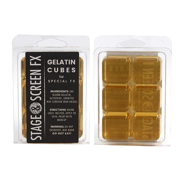 Professional FX Makeup Gelatin Cubes 4 oz. CLEAR - A Safe Alternative to Latex! FX Makeup, Skin effects, Scars, Prosthetics EASY! by spfxmakeup