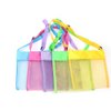 COTDINFORCA 5-PCS Colorful Mesh Beach Bags Sand Away Portable Foldable Sea Shell Bag with Adjustable Carrying Straps/Toy Storage Bag [Yellow, Rose, Purple, Green, Blue] Set of 5 Beach Bags