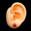 925 Sterling Silver 8mm Red Coral Ball Stud Earrings 3612
