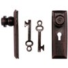 Handley House Dollhouse Miniature Oil Rubbed Bronze Finish Door Knob w/Key Plate