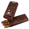 AMANCY Luxury 3 Holder Classy Black Brown Crocodile Pattern Leather Cigar Humidor Case Set with Lighter and Cutter - Great Cigar Gift Kit for men