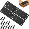 Flat Mending Plates 50x100mm/2x3.94'' Flat Brackets for Wood Metal Bracket Metal Plates with Screws for Wooden Furniture,Black 4Pack