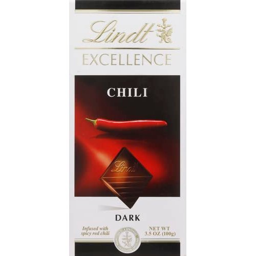 Lindt Excellence Dark Chocolate with Chili Bar, 3.5 Oz, 2 Pack