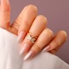 Rumtock CZ Crystal Beads Butterfly Fingernail Opening Ring Nail Decoration for Women Girls Little Finger Nail Art
