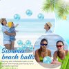 Hungdao 25 Pcs Inflatable Glitter Beach Ball 8 Inches Mini Clear Floatable Confetti Ball for Kids Bulk Swimming Pool Theme Party Ball for Hawaiian Theme Party Decorations Favors Supplies (Blue)