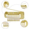 6pcs Chunni Clip with Safety Pins Wig Clips to Secure Hair Accessories Hair Extension Clips for Dupatta, Hijab Indian Costume, with Rubber Snap to Easy Operate (Gold)