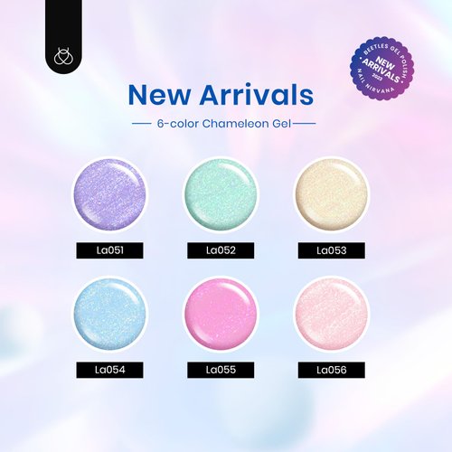 Beetles Glitter Gel Nail Polish Set Summer 6 Pcs Nebula Halo Chameleon Pastel Pink Purple Blue Glitter Gel Polish Soak Off Uv Nail Lamp Gel Polish Gifts for Women Girls
