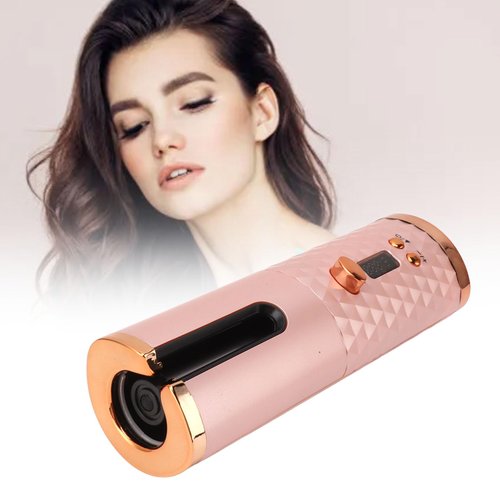 Cordless Automatic Curling Iron, USB Rechargeable Curling Wand with LCD Display for Styling, Portable Travel Styler