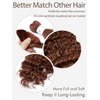 Fabimiya Braiding Human Hair Dark Brown 100g 16 Inch Auburn Brown Color 30 Deep Water Wave Bulk Human Hair for Braiding No Weft Brazilian Virgin Curly Human Hair Extensions for Boho Braids