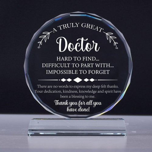Uniquilling Gifts for Doctor, Best Doctor Award Crystal Plaque with Gift Box Packaging, Appreciation/Thank You Gifts for Doctor, Christmas/Retirement/Birthday Gifts for Doctor