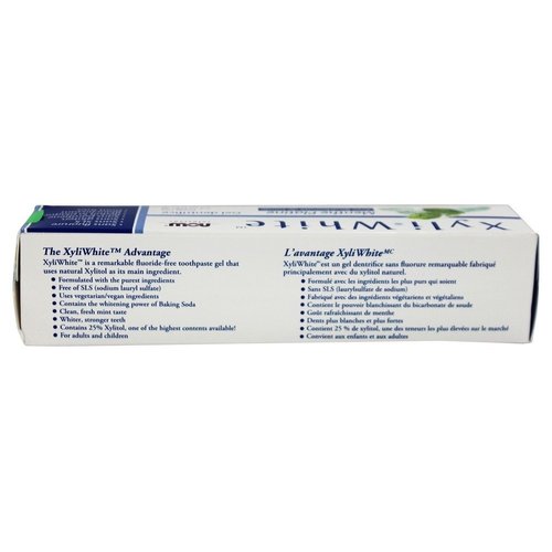 NOW Foods Solutions Xyli White Toothpaste Gel with Baking Soda Platinum Mint - 6.4 oz