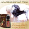KINGMING Dark Brown Hair Dye Shampoo for Gray Hair 3 in 1 - Champu Con Tinte Para Canas- Herbal Ingredients Instant Color Shampoo Hair Dye for Women & Men 100% Coverage Shampoo 500ml【Dark Brown】