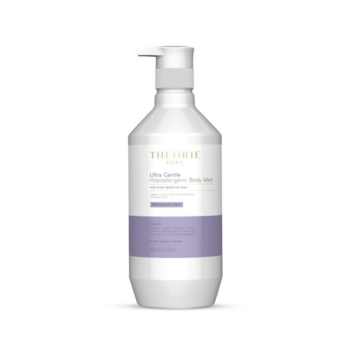 Theorie Hypoallergenic Body Wash - Made With Aloe Vera, Argan Oil, Sesame Oil & Marula Oil - Fragrance-Free - Suited for All Skin Types - Pump Bottle 500mL