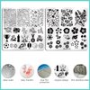 Biutee Nail Stamping Plates Set 15 pcs Nail Art Stamper Scraper Storage Bag Gift Box Nail Stamp Template Kit Lace Flower Butterfly Star Holiday Christmas Design Nail Image Plate