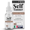 Team Tan Self Tanning Drops - Fully Customizable Body and Face Tanning Drops, Active Skincare Ingredients Enriched Self Tanner Kit for Fake Tan, No Streaks or Nasty Smell (Light)