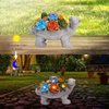 halp·ssfm Solar Garden Turtle Statues 7 LED Lights Outdoor Decor Turtle with Succulent Resin Sculpture Patio Porch Balcony Yard Lawn Art Decor Birthday Gifts for Women Mom Grandma Housewarming Gifts